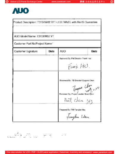 . Various Panel AUO T315XW02 VT 1 [DS]  . Various LCD Panels Panel_AUO_T315XW02_VT_1_[DS].pdf