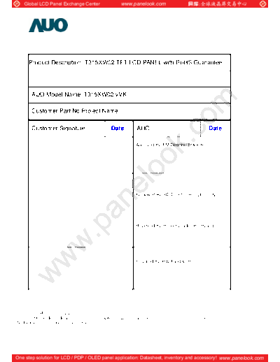 . Various Panel AUO T315XW02 VV 0 [DS]  . Various LCD Panels Panel_AUO_T315XW02_VV_0_[DS].pdf