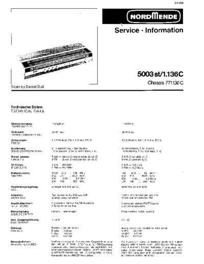 Nordmende hfe nordmende 5003 service info en de  Nordmende Audio 5003 ST hfe_nordmende_5003_service_info_en_de.pdf