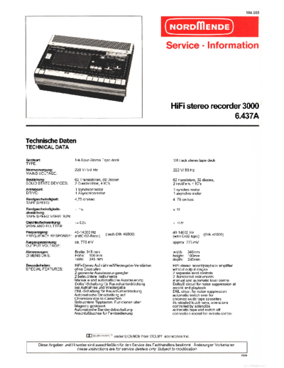 Nordmende hfe   stereo recorder 3000 6-437a service info en de  Nordmende Audio 3000 6.437A hfe_nordmende_stereo_recorder_3000_6-437a_service_info_en_de.pdf