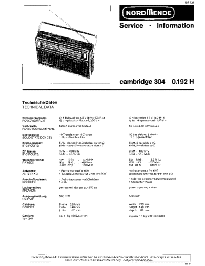 Nordmende nordmende cambridge 304 sm  Nordmende Audio CAMBRIDGE 304 nordmende_cambridge_304_sm.pdf