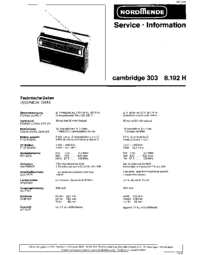 Nordmende nordmende cambridge 303 sm  Nordmende Audio CAMBRIDGE 303 nordmende_cambridge_303_sm.pdf