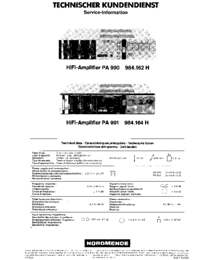 Nordmende hifi-amplifier pa 990 991 sm  Nordmende Audio PA 990 nordmende_hifi-amplifier_pa_990_991_sm.pdf