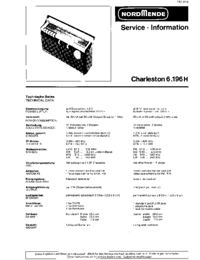 Nordmende charleston 6.196 h sm  Nordmende Audio CHARLESTON 6.196 H nordmende_charleston_6.196_h_sm.pdf