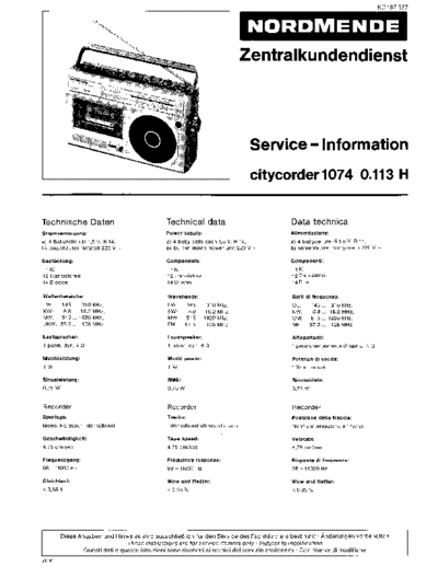 Nordmende nordmende citycorder 1074 sm  Nordmende Audio CITYCORDER 1074 nordmende_citycorder_1074_sm.pdf