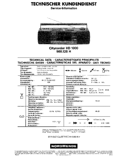 Nordmende nordmende citycorder hd 1000 sm  Nordmende Audio CITYCORDER HD 1000 nordmende_citycorder_hd_1000_sm.pdf