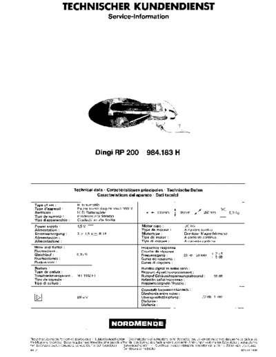 Nordmende dingi rp 200 sm  Nordmende Audio DINGI RP 200 nordmende_dingi_rp_200_sm.pdf