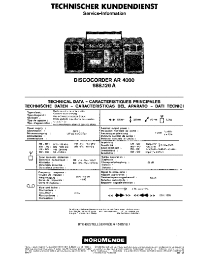 Nordmende discocorder ar 4000 sm  Nordmende Audio DISCOCORDER AR 4000 nordmende_discocorder_ar_4000_sm.pdf