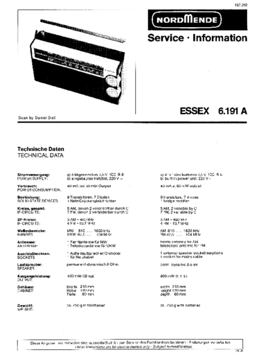 Nordmende hfe nordmende essex 6-191 a service info en de  Nordmende Audio Essex 6.191A hfe_nordmende_essex_6-191_a_service_info_en_de.pdf