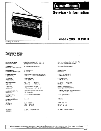 Nordmende hfe nordmende essex 203 0-190 h service info en de  Nordmende Audio Essex 203 0.190H hfe_nordmende_essex_203_0-190_h_service_info_en_de.pdf