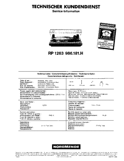 Nordmende rp 1263 sm  Nordmende Audio RP 1263 nordmende_rp_1263_sm.pdf