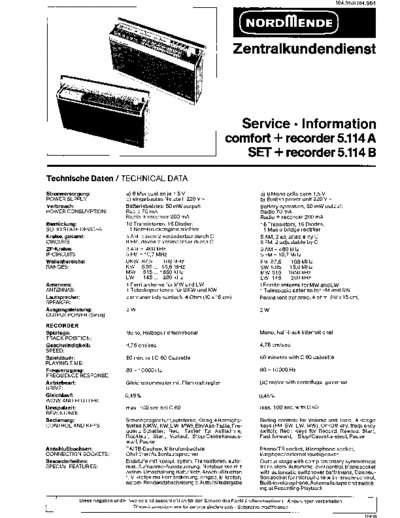 Nordmende comfort recorder 5.114a sm  Nordmende Audio Set + Recorder 5.114B nordmende_comfort_recorder_5.114a_sm.pdf