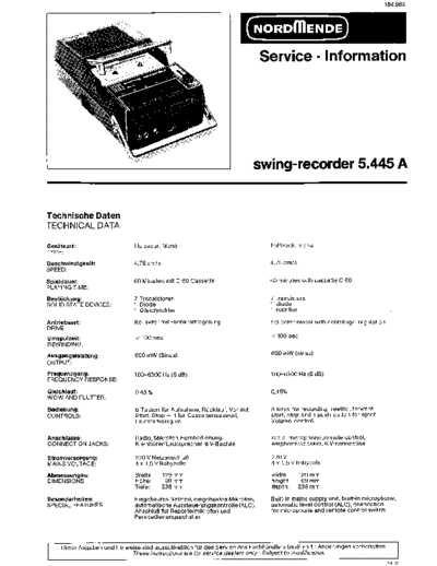 Nordmende swing-recorder 5.445a sm  Nordmende Audio Swing-Recorder 5.445A nordmende_swing-recorder_5.445a_sm.pdf