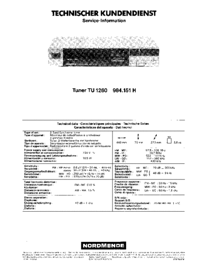 Nordmende nordmende tuner tu 1260 984.151h sm  Nordmende Audio TU 1260 nordmende_tuner_tu_1260_984.151h_sm.pdf