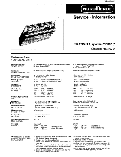 Nordmende nordmende transita spezial 1.107c sm  Nordmende Audio Transita Spezial 1.107C nordmende_transita_spezial_1.107c_sm.pdf
