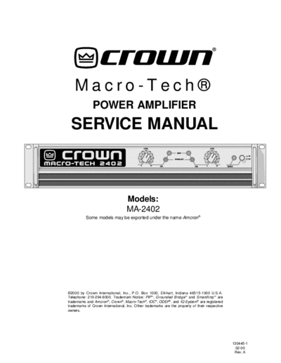CROWN LVC MA2402-sm  CROWN Audio MA-2402 LVC_MA2402-sm.pdf