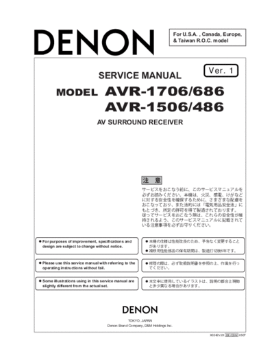 DENON hfe denon avr-1506 1706 486 686 service en  DENON Audio AVR-486 hfe_denon_avr-1506_1706_486_686_service_en.pdf
