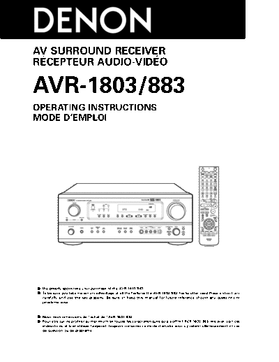 DENON hfe denon avr-883 1803 en fr  DENON Audio AVR-883 hfe_denon_avr-883_1803_en_fr.pdf