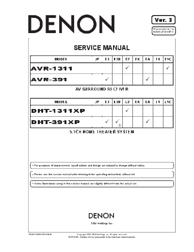 DENON Denon AVR-1311 391 DHT-1311XP 391XP  DENON Audio AVR-1311 Denon_AVR-1311_391_DHT-1311XP_391XP.pdf