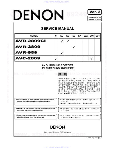 DENON avr2809ci  DENON Audio AVR-2809CI avr2809ci.pdf