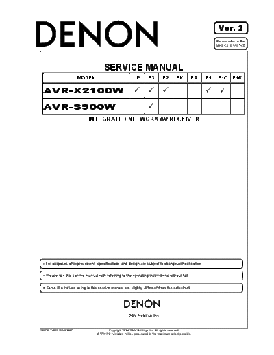 DENON AVR-X2100W S900WALL SM V02  DENON Audio AVR-S900W AVR-X2100W_S900WALL_SM_V02.pdf