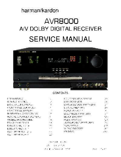 DENON hfe harman kardon avr8000 service  DENON Audio AVR8000 hfe_harman_kardon_avr8000_service.pdf