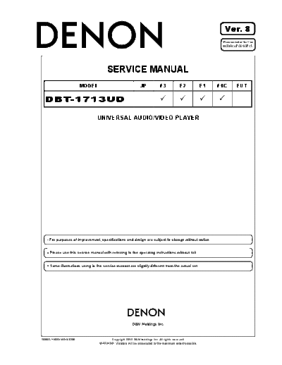 DENON DBT1713ALL SM V08  DENON Audio DBT-1713 DBT1713ALL_SM_V08.pdf