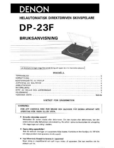 DENON ve denon dp-23f se  DENON Audio DP-23F ve_denon_dp-23f_se.pdf
