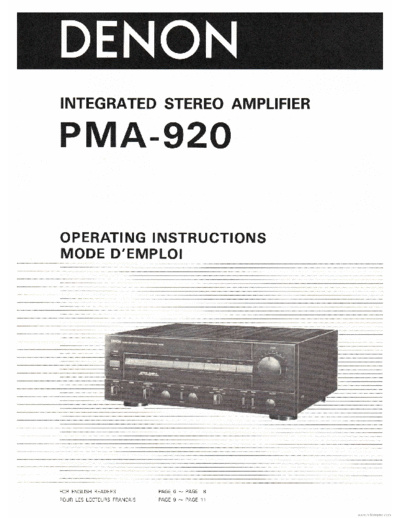 DENON hfe denon pma-920 en fr  DENON Audio PMA-920 hfe_denon_pma-920_en_fr.pdf