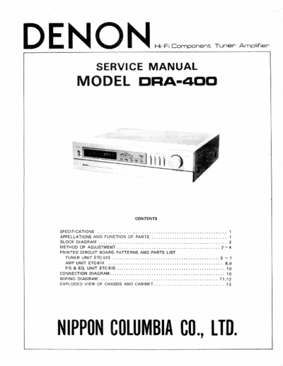 DENON hfe denon dra-400 service en  DENON Audio DRA-400 hfe_denon_dra-400_service_en.pdf