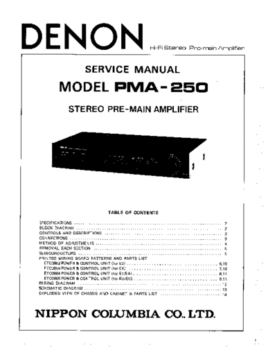DENON PMA250E2 SM V01  DENON Audio PMA-250 E2 PMA250E2_SM_V01.pdf