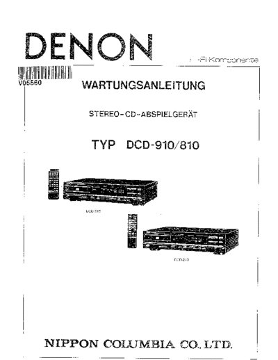 DENON hfe denon dcd-810 910 service de  DENON CD DCD-810 hfe_denon_dcd-810_910_service_de.pdf
