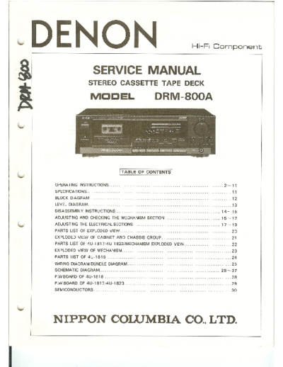 DENON hfe denon drm-800a op service en  DENON Audio DRM-800 hfe_denon_drm-800a_op_service_en.pdf