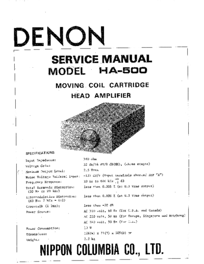 DENON ve denon ha-500 service en  DENON Audio HA-500 ve_denon_ha-500_service_en.pdf