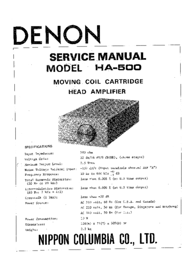 DENON hfe denon ha-500 service en  DENON Audio HA-500 hfe_denon_ha-500_service_en.pdf