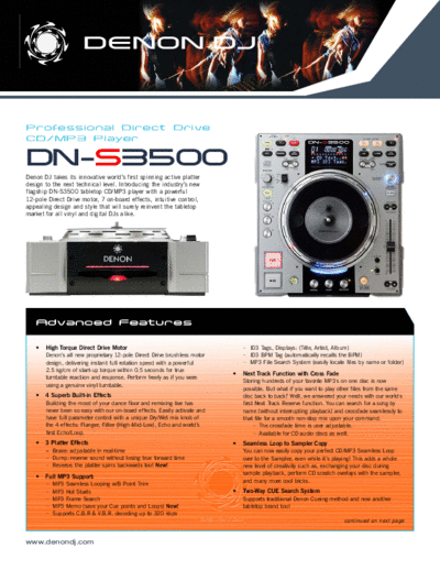 DENON hfe   dn-s3500 brochure en  DENON CD DN-S3500 hfe_denon_dn-s3500_brochure_en.pdf