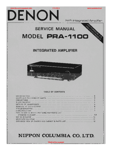 DENON PRA-1100 serv  DENON Audio PRA-1100 PRA-1100 serv.pdf