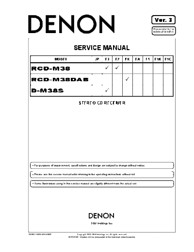 DENON Service Manual  DENON Audio RCD-M38 Service Manual.pdf