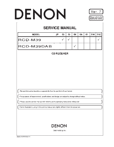 DENON hfe denon rcd-m39 m39dab service en  DENON Audio RCD-M39 hfe_denon_rcd-m39_m39dab_service_en.pdf
