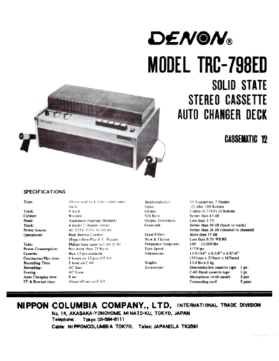 DENON hfe denon trc-798ed cassematic 12 service en low res  DENON Audio TRC-798ED hfe_denon_trc-798ed_cassematic_12_service_en_low_res.pdf