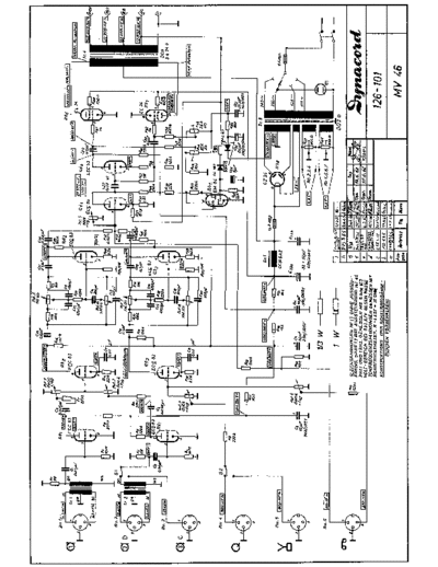 DYNACORD MV 46 (126-101) (Rev. I) (1964)  DYNACORD Audio MV 46 MV 46 (126-101) (Rev. I) (1964).pdf