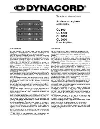 DYNACORD hfe dynacord cl 800 1200 1600 2000 technical info en de  DYNACORD Audio CL 1600 hfe_dynacord_cl_800_1200_1600_2000_technical_info_en_de.pdf