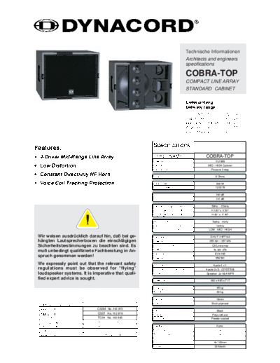 DYNACORD hfe dynacord cobra-top technical information en de  DYNACORD Audio Cobra-Top hfe_dynacord_cobra-top_technical_information_en_de.pdf