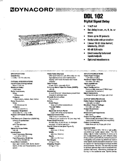 DYNACORD DDL 102 (Digital Delay)  DYNACORD Audio DDL102 DDL 102 (Digital Delay).pdf
