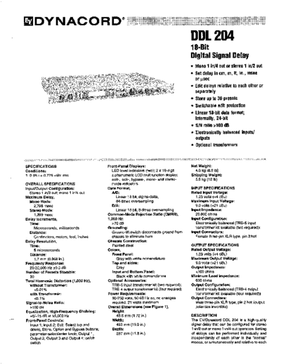 DYNACORD DDL 204 (Digital Delay)  DYNACORD Audio DDL204 DDL 204 (Digital Delay).pdf