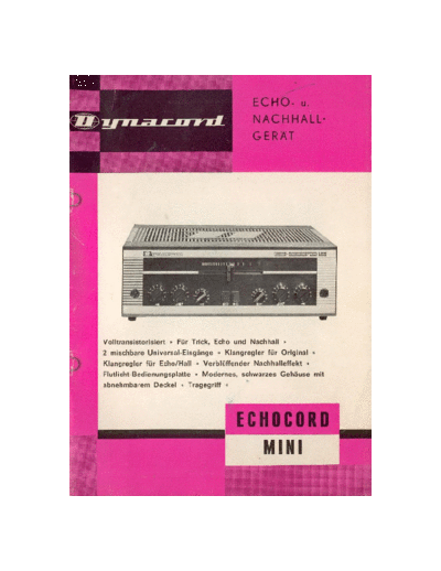DYNACORD Echocord Mini Manual  DYNACORD Audio Echocord Mini Echocord Mini Manual.pdf