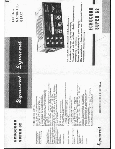 DYNACORD Echocord Super 62 full service manual (76-103)  DYNACORD Audio Echocord Super 62 Echocord Super 62 full service manual (76-103).pdf