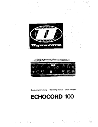 DYNACORD Echocord 100 - operating manual  DYNACORD Audio Echocord100 Echocord 100 - operating manual.pdf