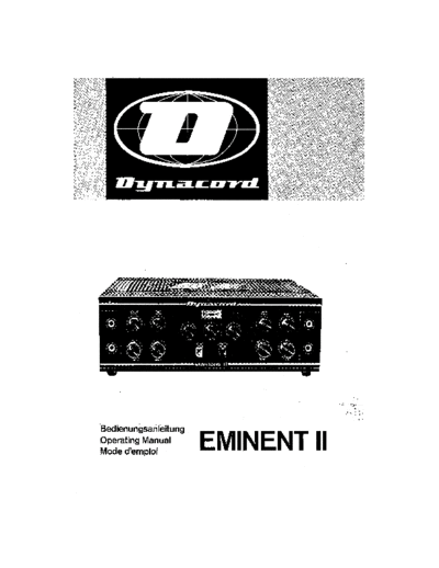 DYNACORD Eminent II (booklet)  DYNACORD Audio Eminent 2 Eminent II (booklet).pdf