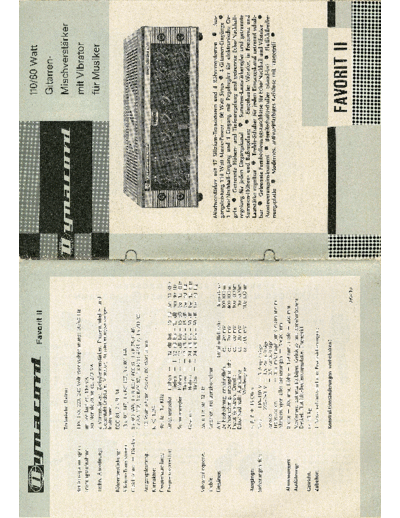 DYNACORD Favorit II (31-08-1967)  DYNACORD Audio Favorit II Favorit II (31-08-1967).pdf